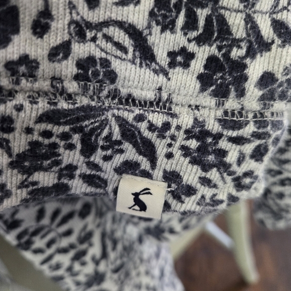 Joules Nadia Floral Print Funnel Neck Pullover Sweatshirt Blue Gray Size 14 - Picture 8 of 10